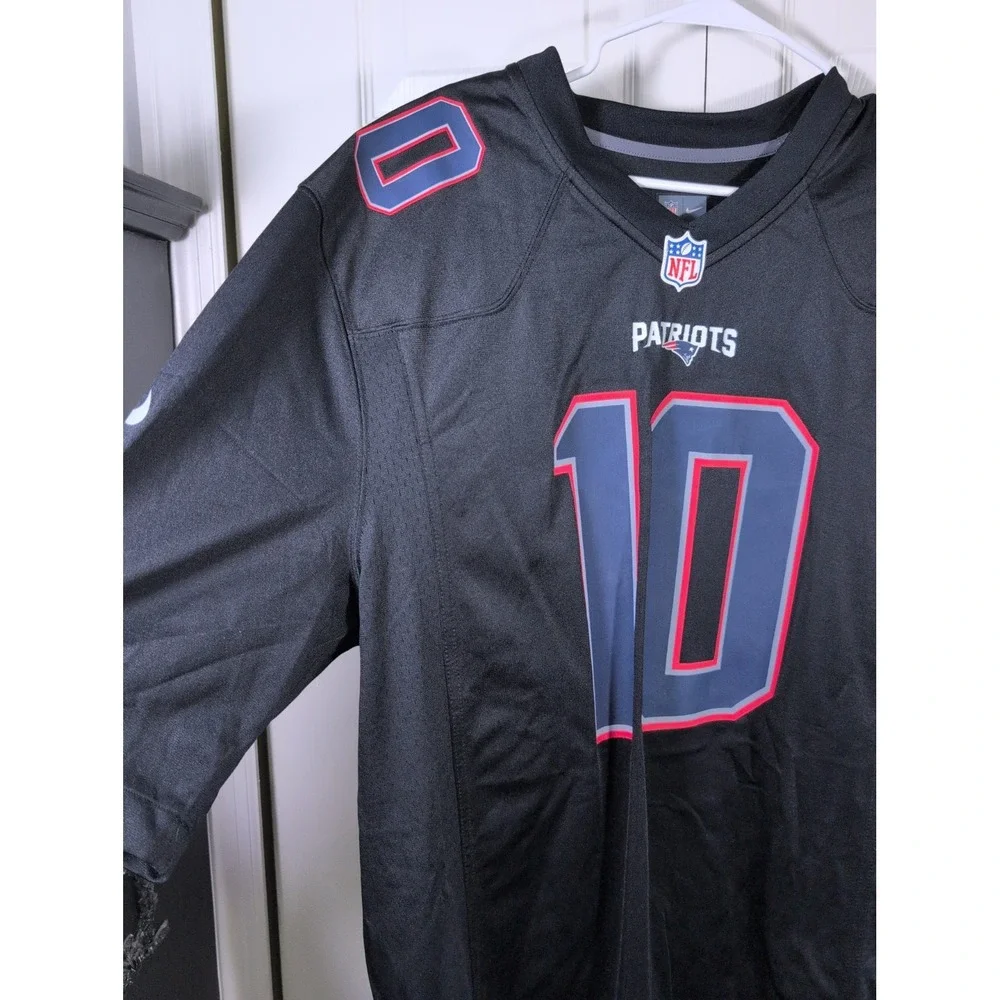 New England Patriots Mac Jones #10 Black Nike On-Field Jersey Men's XL
